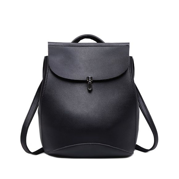 Édition coréenne Fashion Trend sac de Retro Portable grande capacité Lock Double sac à bandoulière - Noir 