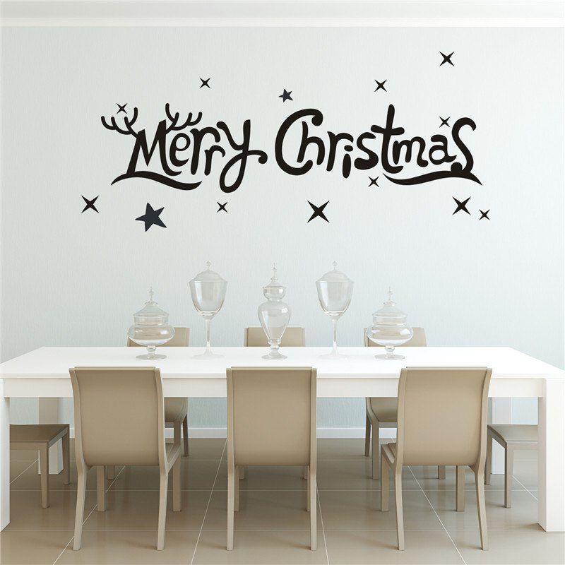 

Merry Christmas Removable Wall Stickers, Black