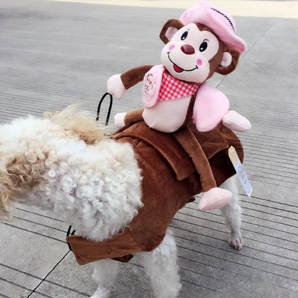 Lovoyager LVH16622 Déguisement Robe Cowboy Singe Porter Style Chevalier Harnais Gilet Chien Chat Chien Costume Pour Animaux De compagnie - Rose XL