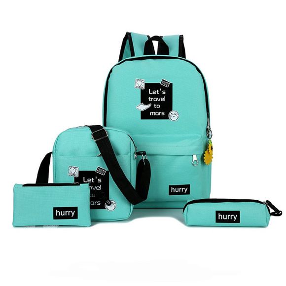 Nouveau sac à dos 4 ensembles et élégant sac de voyage de conception - Herbe Verte 