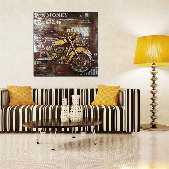Hua Tuo moto peinture à l'huile taille 70 x 70cm HT - 5363 - Jaune / Gris 28 X 28 INCH (70CM X 70CM)