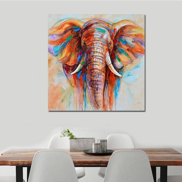 Impression Imprimée d'éléphant Africain - coloré 60X60CM