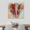Impression Imprimée d'éléphant Africain - coloré 50X50CM