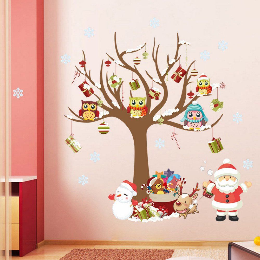 

Santa Claus Christmas Tree Decoration Window Wall Sticker, Colormix