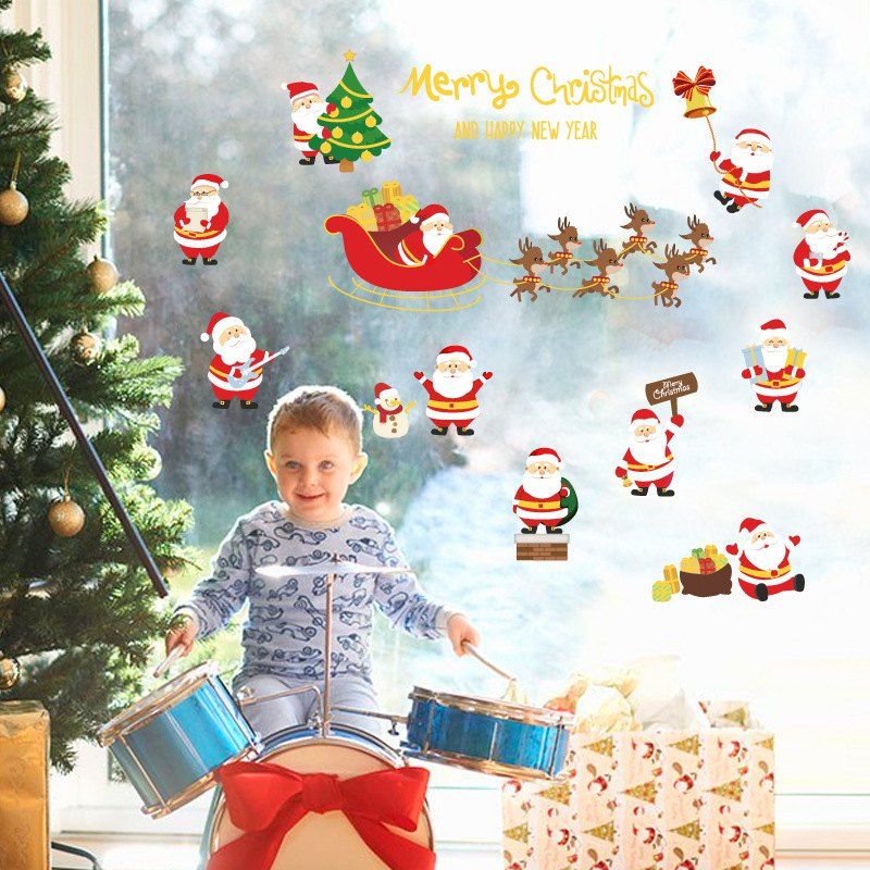 

DIY Christmas Wall Stickers Window Clings Santa Claus, Colormix