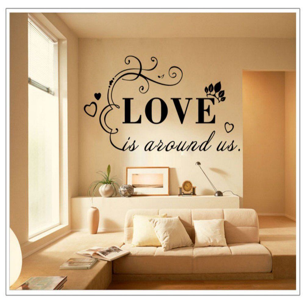 

DSU Love Letters Pattern Simple Art Wall Sticker, Black