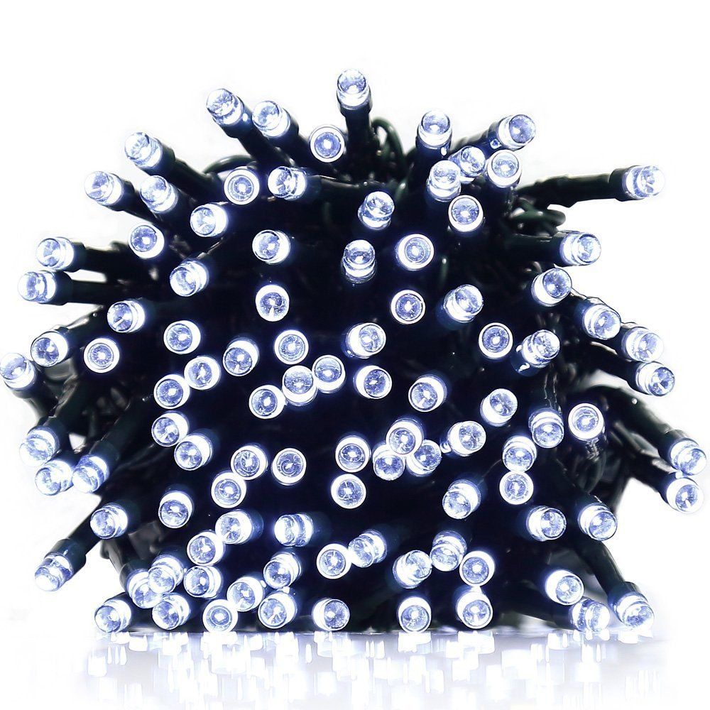 

SUPli Solar Battery Powered Christmas String Lights 10M 100 LED Dual Power Decorative Fairy String Lights, White