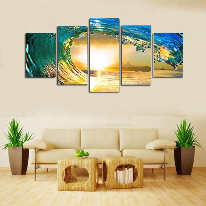 

Wave Print Landscape Canvas Wall Painting, Colorful