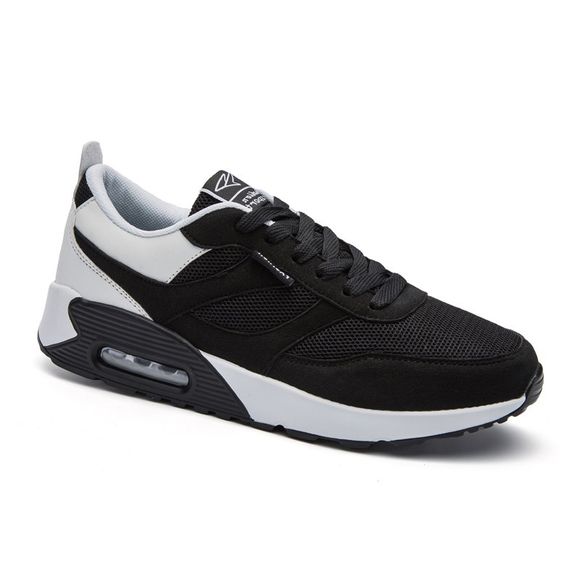 Nouveau Hommes Chaussures de Course Hommes Mode Sneakers Respirant Casual Sport - Blanc Noir 40