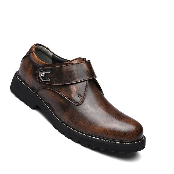 Hommes d'affaires chaussures en cuir véritable mocassins de haute qualité souple occasionnels appartements respirants - Brun 38