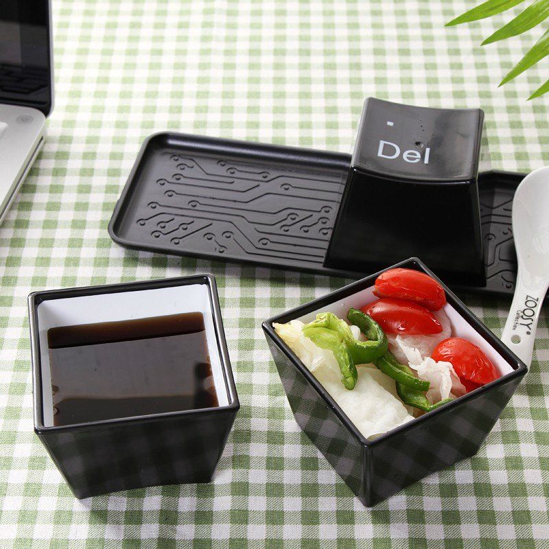 

3PCS Creative Keyboard Keys Shape Cup Mugs, Black