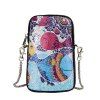 3 - B052 Fashion Trend Big Fish Pattern sac de téléphone portable en cuir peint - coloré 