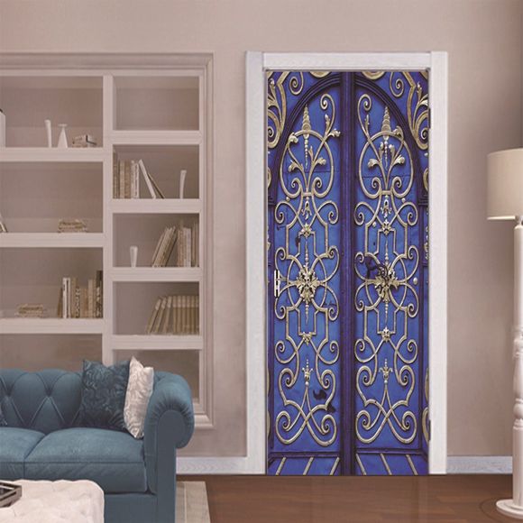 DSU Rétro Porte Mural Chambre Porte Décor À La Maison Wall Sticker - multicolore 