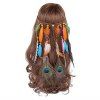 Coiffe de Bohème Europe et les États-Unis Gypsy indienne plume ornements de cheveux - Chocolat 