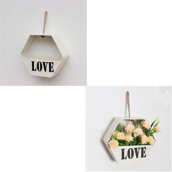 Support de stockage de fleur formé par hexagone de mur de style de short de style moderne moderne - Blanc 