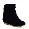 Femmes Chaussures Hiver Round Toe Comfort Casual Talon plat Tassel - Noir 40