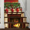 Autocollants D'escalier Décoratifs Motif Bas et Cheminée de Noël 6 Pièces - multicolore 