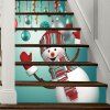 Autocollants D'escalier Décoratifs Motif Boules et Bonhomme de Neige de Noël 6 Pièces - multicolore 