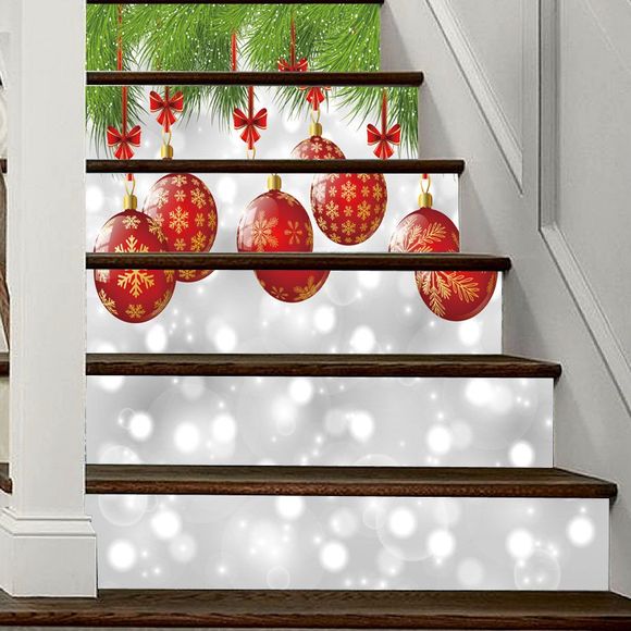 Autocollants D'escalier Décoratifs Motif Lanterne de Noël 6 Pièces - multicolore 