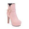 Bottes à talon compensé à talons hauts pour femmes - Rose 39