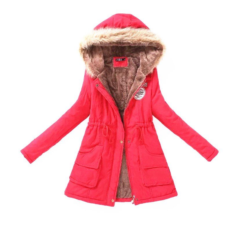 

New Ladies Long Cotton Garment with A Hat and Velvet, Red