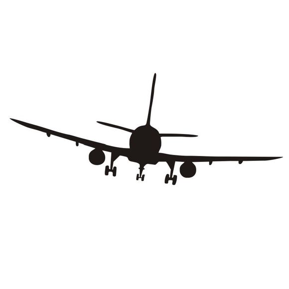 Autocollants Muraux DSU Motif Avion - Noir 58X23CM