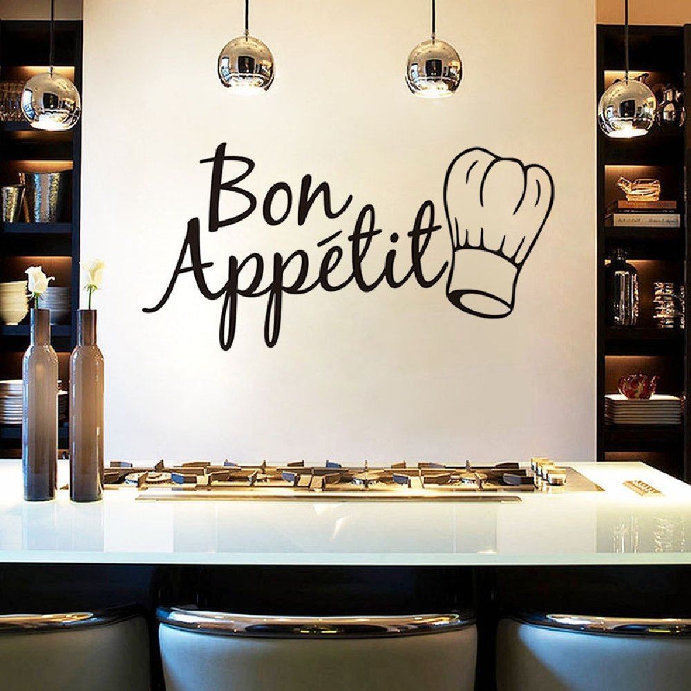 

DSU Painted Quote Bon Appetit Decor Wall Sticker, Black