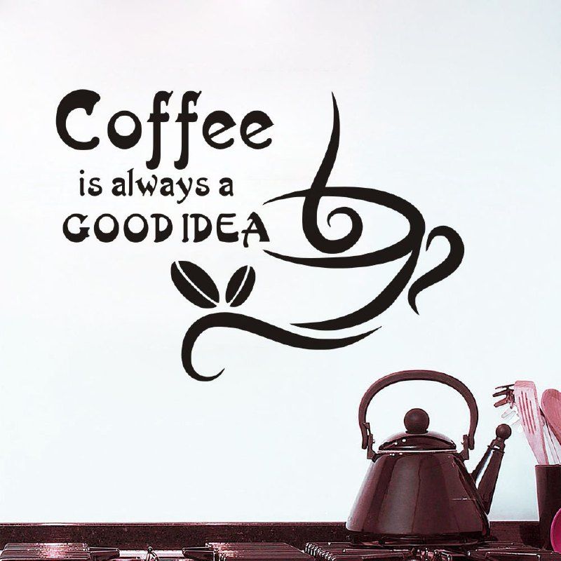 

DSU Coffee Is Always A Good Idea Home Decoration DIY Wall Sticker, Black