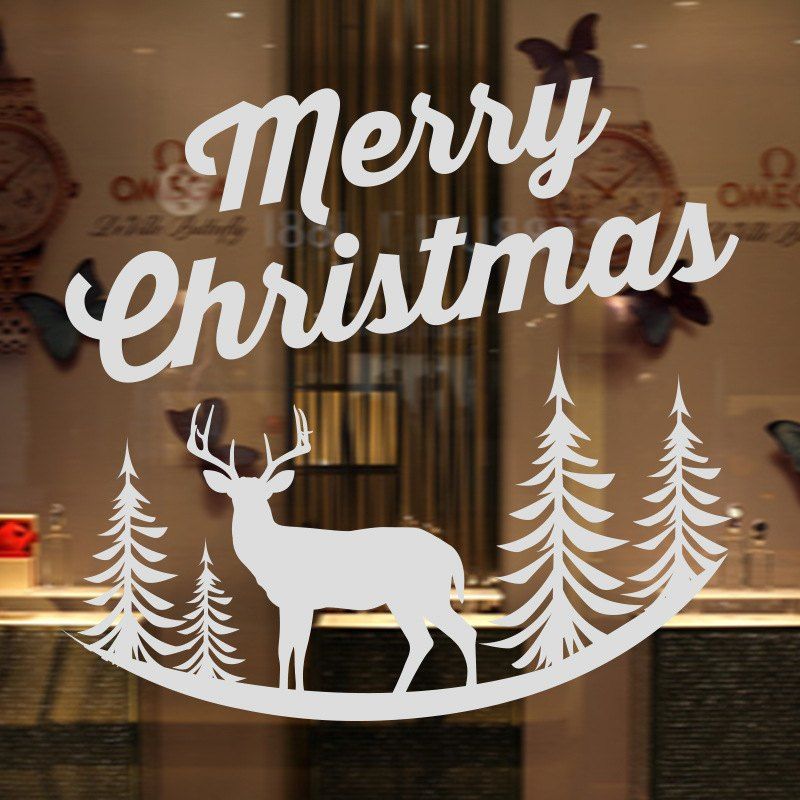 

DSU Gift Removable Decor 3D Merry Christmas Vinyl Wall Sticker, White