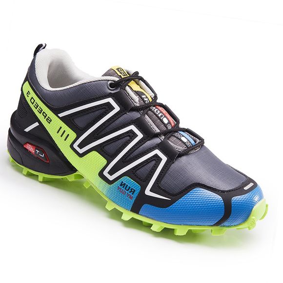 Hommes Chaussures de course Sport Jogging en plein air Walking Sneakers athlétiques - Noir et Bleu 47