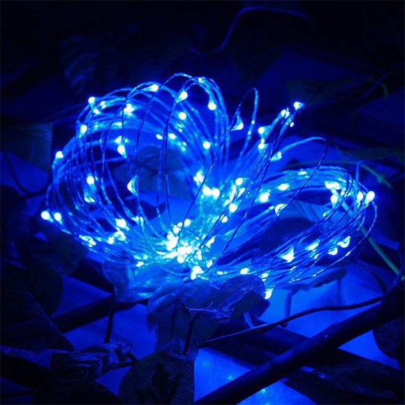 30 - LED allume la chaîne de fil de cuivre alimentée par batterie allume la décoration à la maison - Lumière bleue 