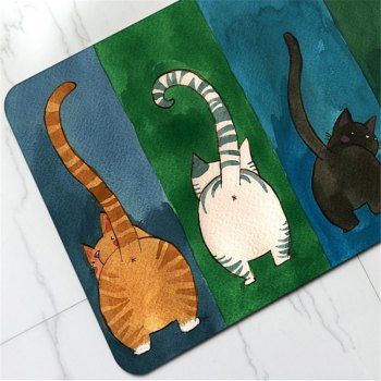 2018 Cute Cartoon Cat Pattern Antiskid Floor Mat COLORMIX In Bath Rugs ...