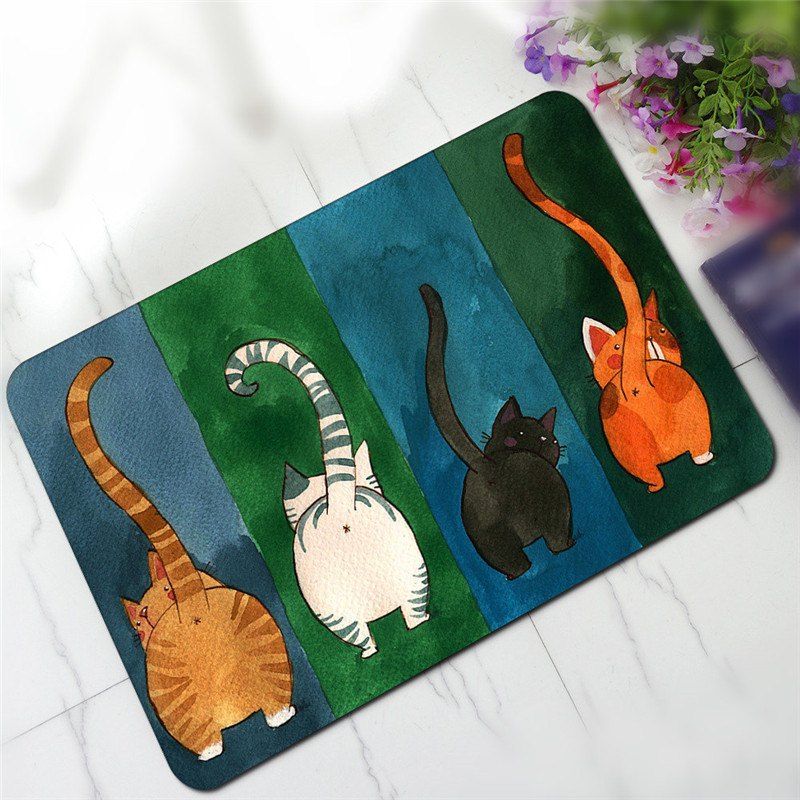 

Cute Cartoon Cat Pattern Antiskid Floor Mat, Colormix