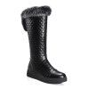 Bottes mi-mollet pour femme Chaussures élégantes ornées de mousseline - Noir 34