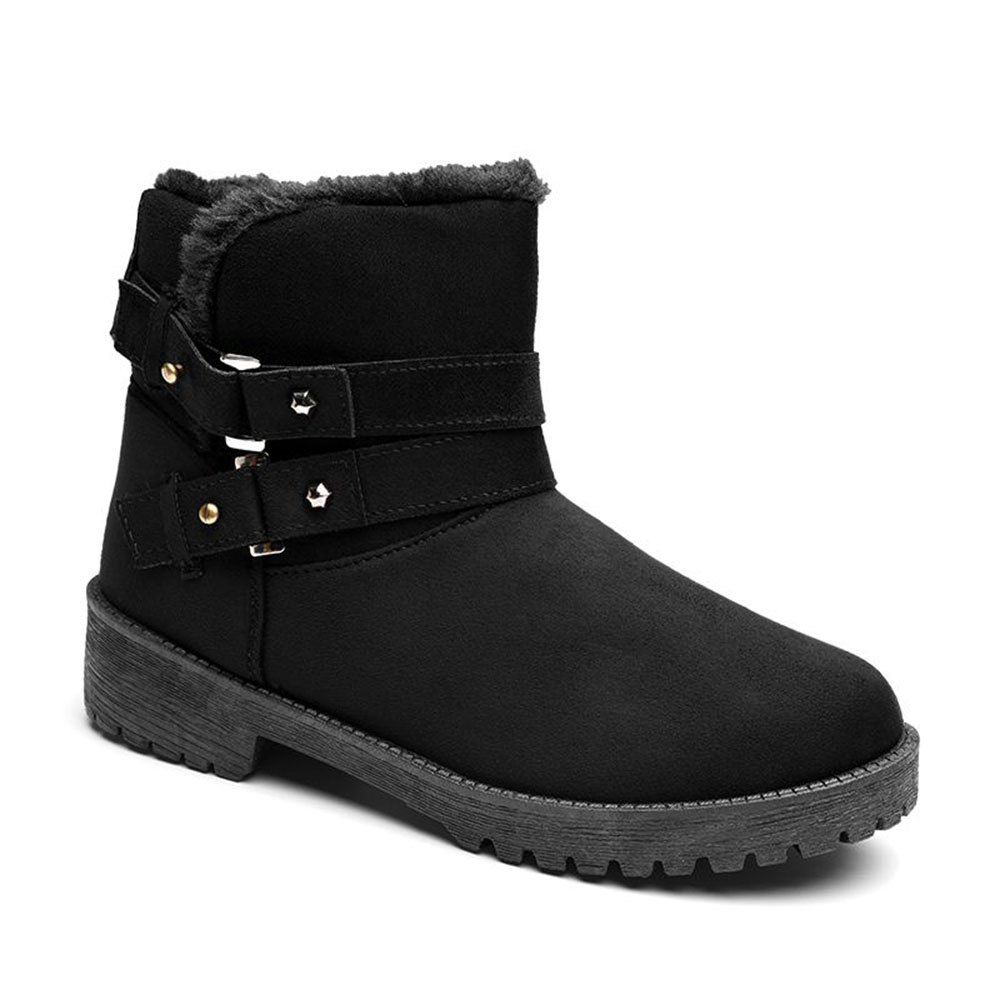 

Women Faux Fur Warm Ankle Snow Boots, Black