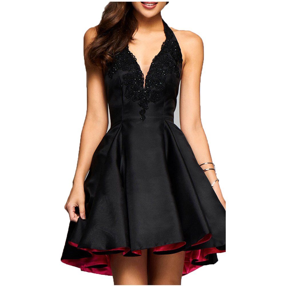 

2017 New Sexy Deep V Neck Sleeveless Dress, Black