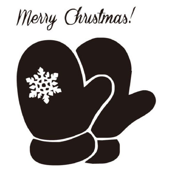 DSU mignon Noël Santa gant flocon de neige motif porte décoration murale - Noir 58 X 66 CM