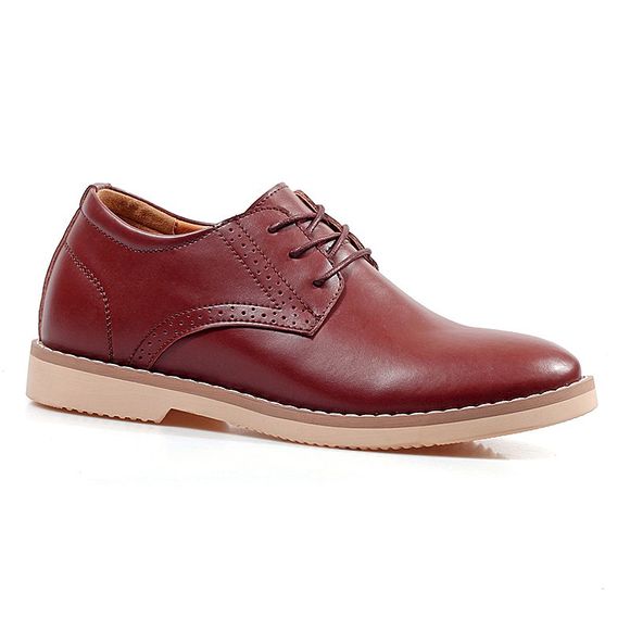 New Casual Cuir Chaussures à lacets Business Homme Chaussures - marron foncé 43