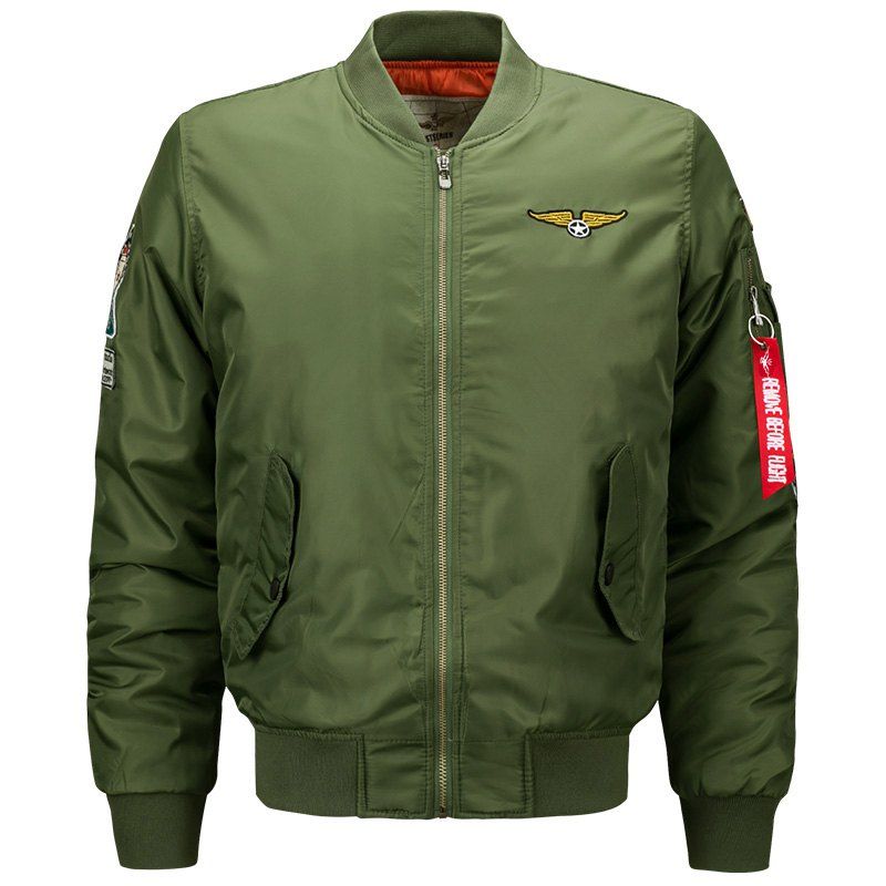 

Men's Hip Hop Slim Fit Bomber Jackets, Armygreen
