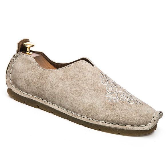 Les hommes occasionnels fait main chaussures Slip en tissu sur les mocassins chaussures confortables Sneakers - Beige 44
