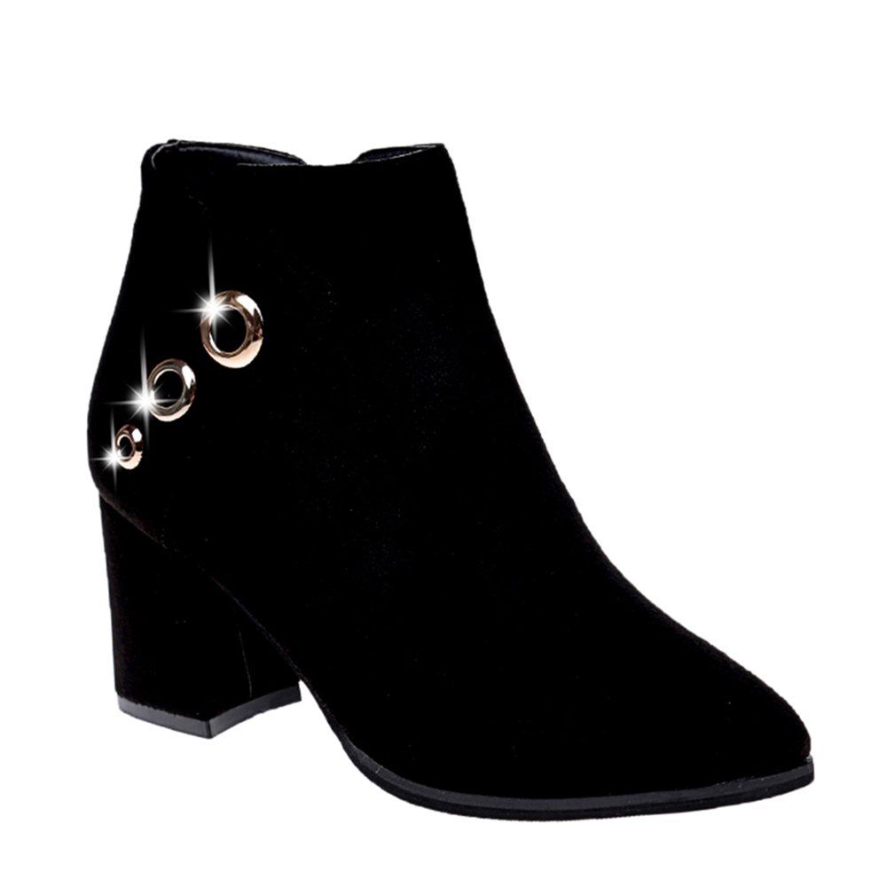 fashion waterproof middle height heel boots