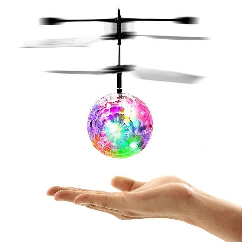 Induction Colorful Lamp Flash Flying Ball Helicopter Toy for Kids - WHITE 