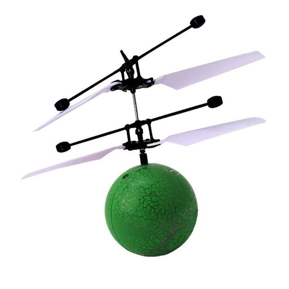 Hélicoptère de Jouet de Boule de Vol d'induction d'infrarouge pour des Enfants - Vert 