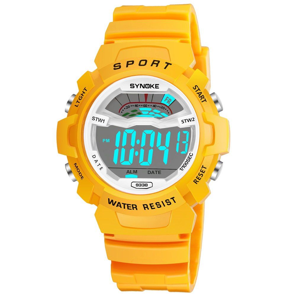 

SYNOKE 9348 Student Waterproof Night Light Fashion Children Watch, Yellow
