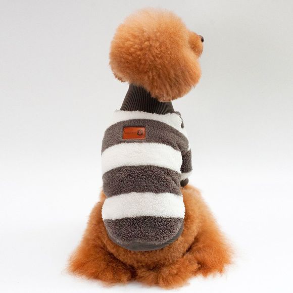 Coral Fleece Stripe Sweater Vêtements pour chiens - gris foncé 2XL
