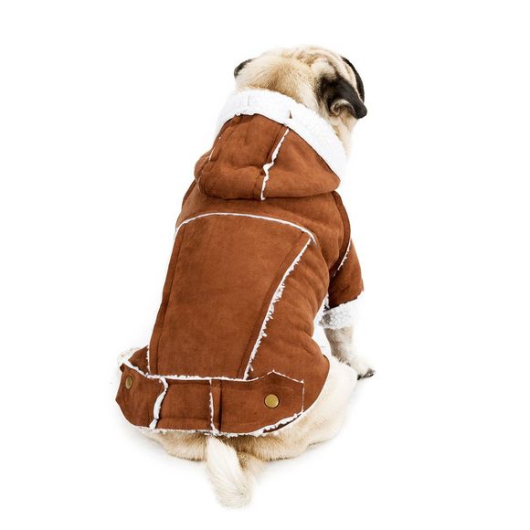 Veste d'hiver en daim Fashion pour petit chien - Brun 2XL