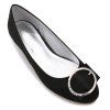 5049-31 chaussures de femmes chaussures de mariage talon plat - Noir 41