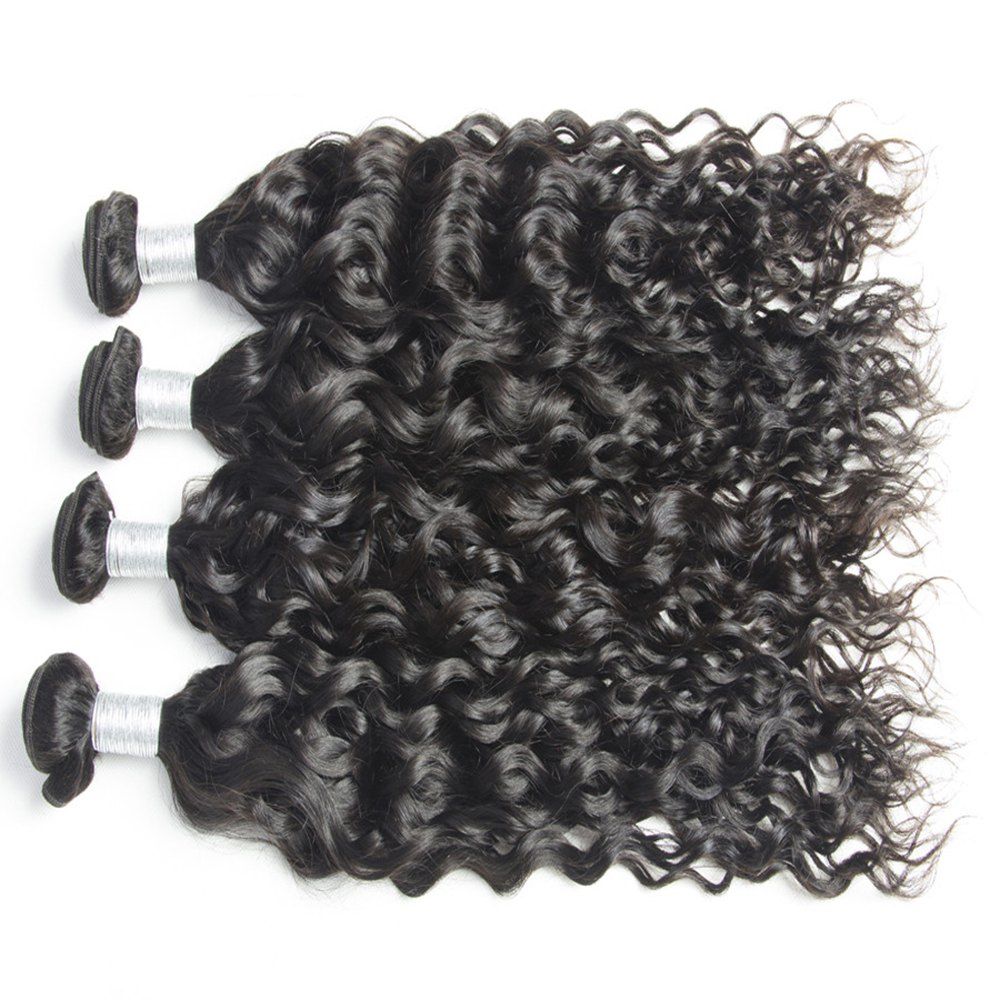 

Malaysian Water Wave Virgin Human Hair Extension Natural Color 1 bundle 12inch - 26inch, Black