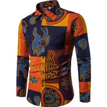 [17% OFF] 2024 Long Sleeves Printed Floral Beach Night Clubs Shirts In ...