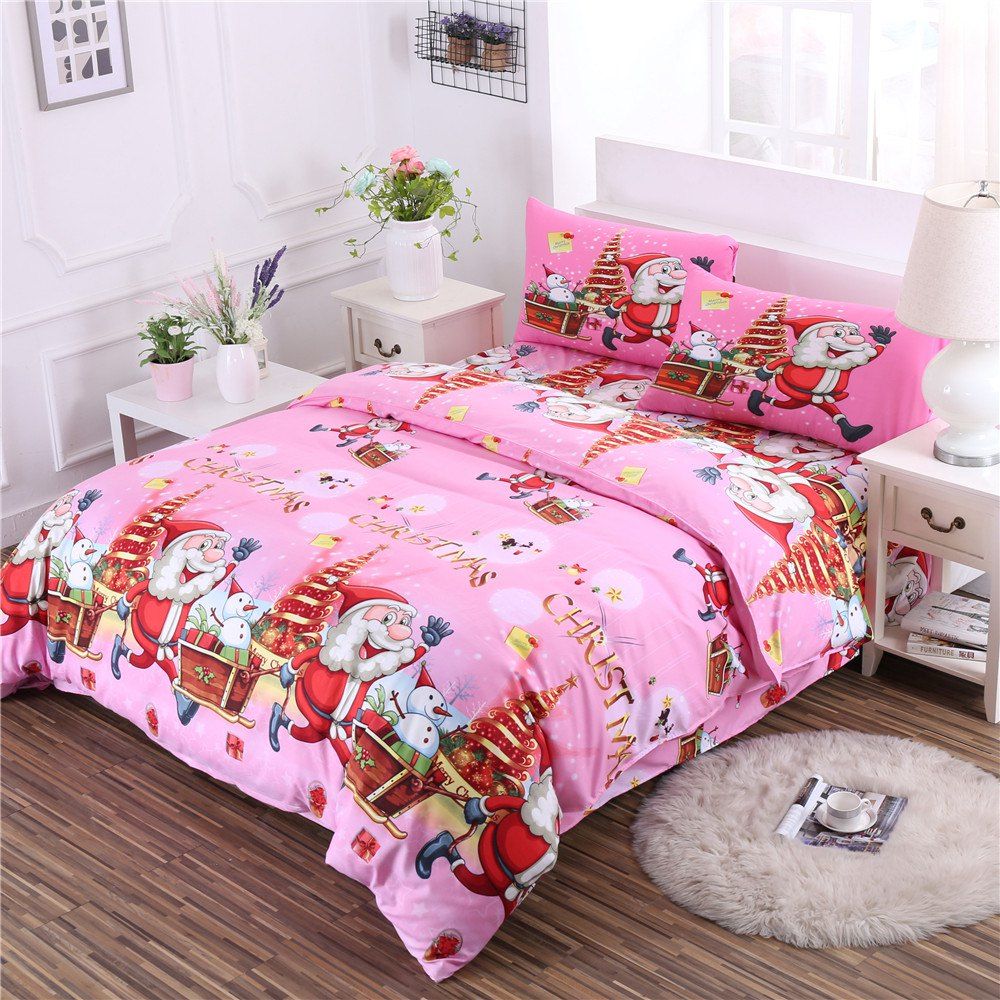 [17% OFF] 2020 Christmas Bedding Set Polyester Santa 3D Printed Christmas Bedding Decorations In ...